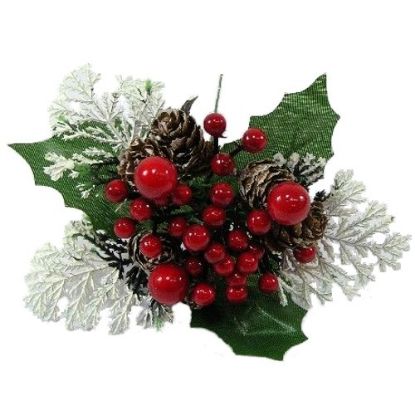 Picture of XMAS PICK WITH BERRY AND CONE RED/WHITE X 96pcs