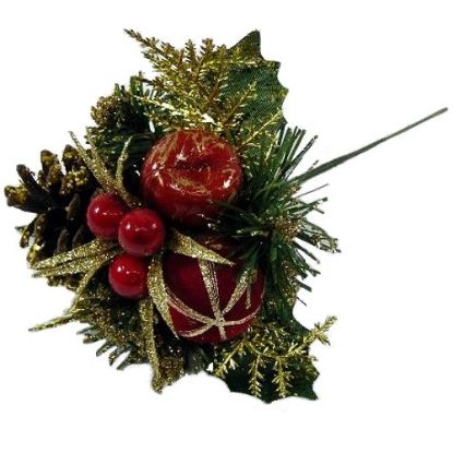 Picture of XMAS PICK WITH APPLE BALL AND CONE RED X 96pcs