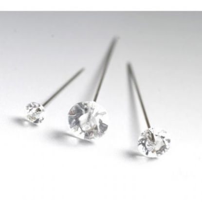 Picture of 6cm (2.5 INCH) DIAMANTE PINS CLEAR X 100pcs