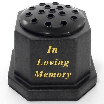 Picture of GRAVE VASE BLACK IN LOVING MEMORY