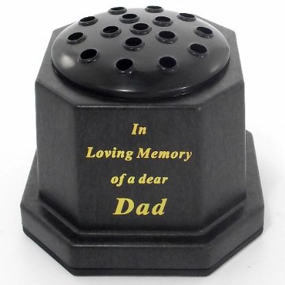 Picture of GRAVE VASE BLACK IN LOVING MEMORY OF A DEAR DAD