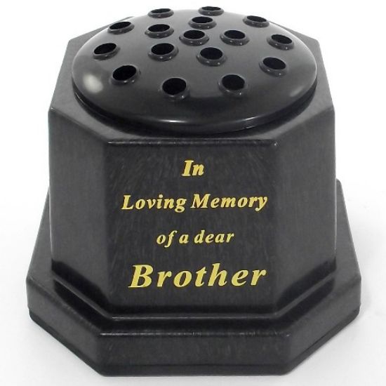 Picture of GRAVE VASE BLACK IN LOVING MEMORY OF A DEAR BROTHER