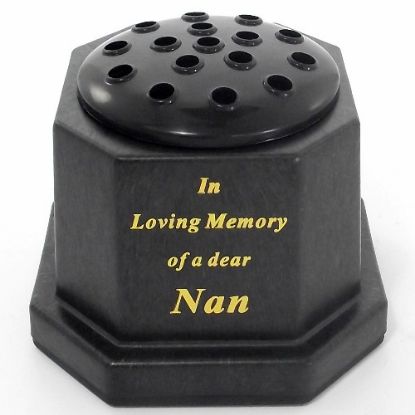 Picture of GRAVE VASE BLACK IN LOVING MEMORY OF A DEAR NAN