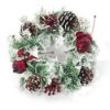 Picture of PLASTIC HOLLY WREATH SMALL WITH SNOW VARIEGATED