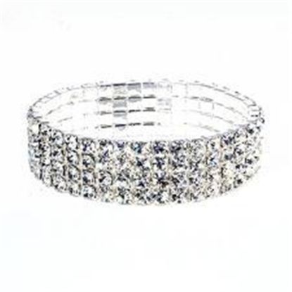 Picture of DIAMANTE BRACELET (4 ROWS) CLEAR/SILVER