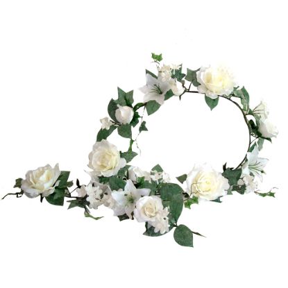 Picture of ROSE LILY AND STEPHANOTIS 6ft GARLAND WHITE