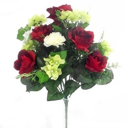 Picture of ROSE CARNATION AND HYDRANGEA BUSH RED/GREEN