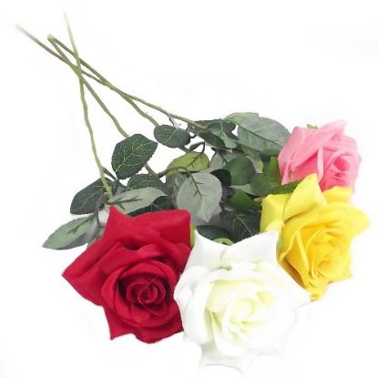 Picture of 55cm SINGLE OPEN ROSE YELLOW