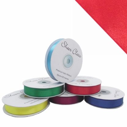 Picture of DOUBLE FACE SATIN RIBBON 16mm X 25metres RED