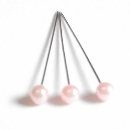 Picture of 4cm (1.5 INCH) PEARL PINS LIGHT PINK X 100pcs