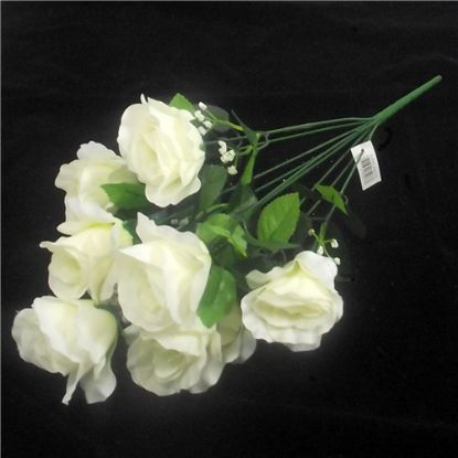 Picture of 54cm ROSE BUSH WITH GYP (9 HEADS) IVORY
