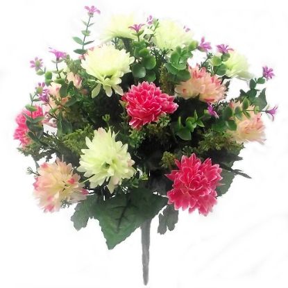 Picture of 41cm SPIKY MUM LARGE MIXED BUSH PINK/CREAM