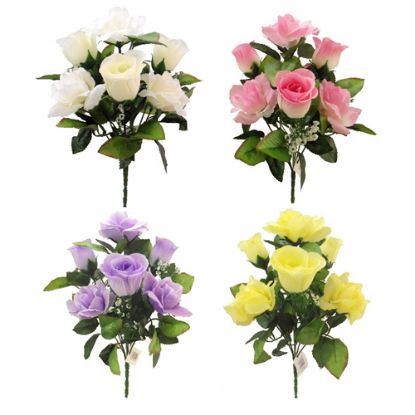 Picture of 36cm ROSE AND ROSEBUD MIXED BUSH ASSORTED X 48pcs