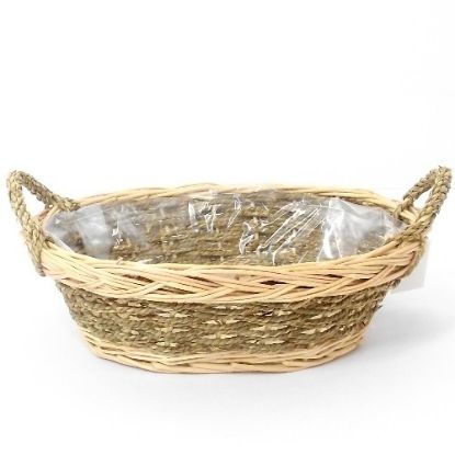 Picture of 31cm OVAL SEAGRASS PLANTING BASKET WITH EARS