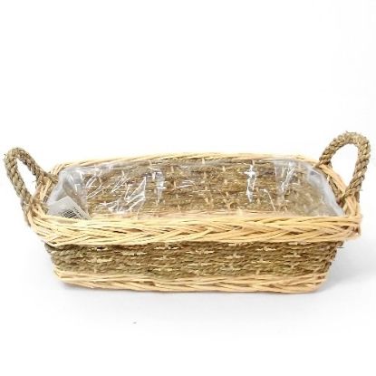 Picture of 34cm RECTANGULAR SEAGRASS PLANTING BASKET WITH EARS