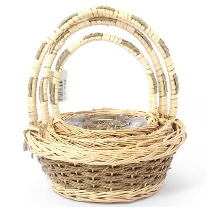 Picture of SET OF 3 ROUND SEAGRASS PLANTING BASKETS