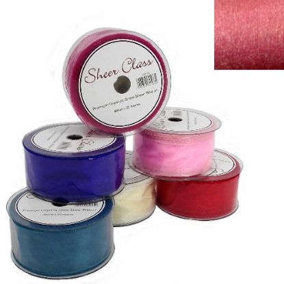 Picture of SHEER CLASS PREMIUM ORGANZA SNOW SHEER RIBBON WITH WIRED EDGE 50mm X 20met BURGUNDY