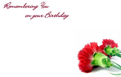Picture of GREETING CARDS X 50 REMEMBERING YOU ON YOUR BIRTHDAY - CARNATIONS RED