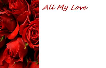 Picture of GREETING CARDS X 50 ALL MY LOVE - ROSES RED