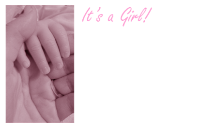 Picture of GREETING CARDS X 50 ITS A GIRL- HANDS BABY PINK