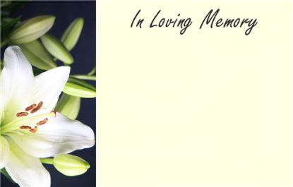 Picture of GREETING CARDS X 50 IN LOVING MEMORY - LILY CREAM