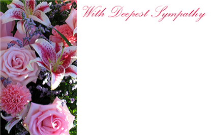 Picture of GREETING CARDS X 50 WITH DEEPEST SYMPATHY - BOUQUET PINK