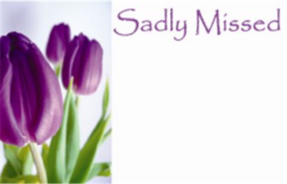 Picture of GREETING CARDS X 50 SADLY MISSED -TULIPS LILAC