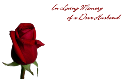 Picture of GREETING CARDS X 50 IN LOVING MEMORY OF A DEAR HUSBAND - SINGLE ROSEBUD RED