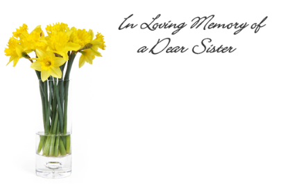 Picture of GREETING CARDS X 50 IN LOVING MEMORY OF A DEAR SISTER - DAFFODILS
