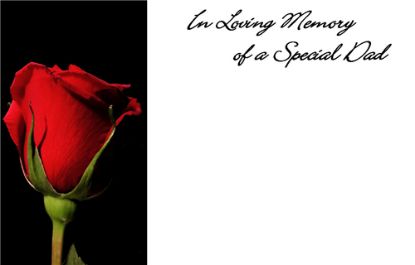 Picture of GREETING CARDS X 50 IN LOVING MEMORY OF A SPECIAL DAD - ROSE RED/BLACK