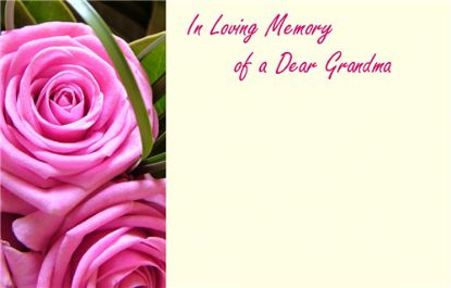 Picture of GREETING CARDS X 50 IN LOVING MEMORY OF A DEAR GRANDMA - ROSES PINK