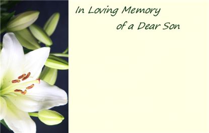 Picture of GREETING CARDS X 50 IN LOVING MEMORY OF A DEAR SON - LILY CREAM