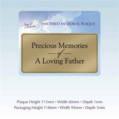 Picture of RECTANGULAR STICK-ON METAL PLAQUE GOLD - PRECIOUS MEMORIES FATHER (PP1G)