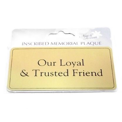 Picture of RECTANGULAR STICK-ON METAL PLAQUE GOLD - LOYAL TRUSTED FRIEND (PP10G)
