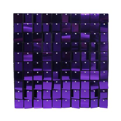 Picture of SEQUIN WALL PANEL 30cm X 30cm SQUARE SEQUINS PURPLE