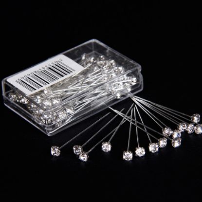 Picture of QUALITY DIAMANTE PINS IRIDESCENT 4mm X 72pcs