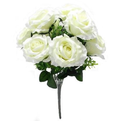 Picture of 38cm LARGE OPEN ROSE BUSH IVORY