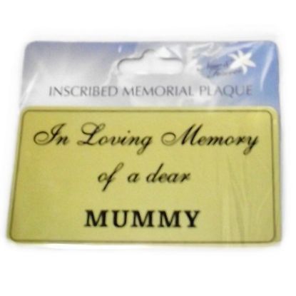 Picture of RECTANGULAR STICK-ON METAL PLAQUE GOLD - I-L-M OF A DEAR MUMMY