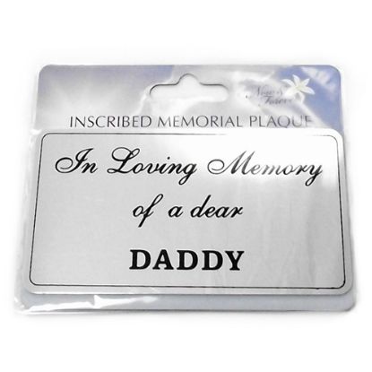 Picture of RECTANGULAR STICK-ON METAL PLAQUE SILVER - I-L-M OF A DEAR DADDY