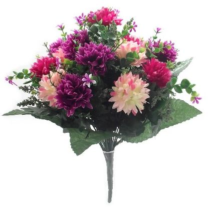 Picture of 41cm SPIKY MUM LARGE MIXED BUSH PINK/CERISE/WINE