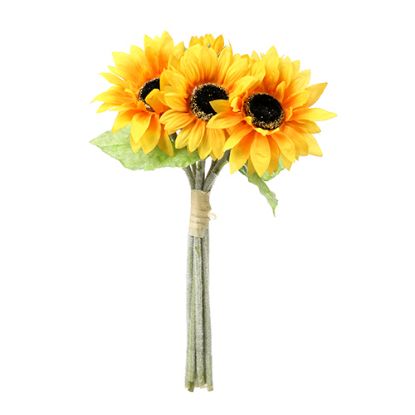 Picture of 40cm LARGE SUNFLOWER BUNDLE (7 STEMS) YELLOW