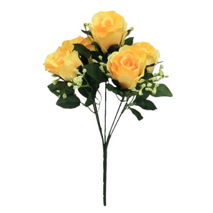 Picture of 31cm SWEETY ROSE BUSH WITH GYP (5 HEADS) YELLOW