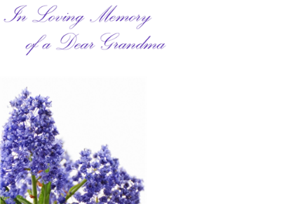Picture of LARGE GREETING CARDS X 12 IN LOVING MEMORY OF A DEAR GRANDMA - LILAC FLOWERS