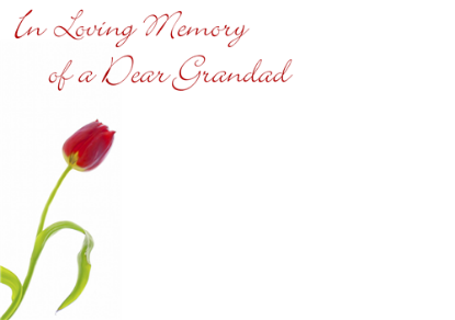 Picture of LARGE GREETING CARDS X 12 IN LOVING MEMORY OF A DEAR GRANDAD - RED TULIP