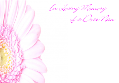 Picture of LARGE GREETING CARDS X 12 IN LOVING MEMORY OF A DEAR NAN - PINK GERBERA