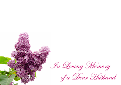 Picture of LARGE GREETING CARDS X 12 IN LOVING MEMORY OF A DEAR HUSBAND - MAUVE BLOSSOM