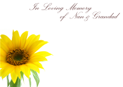 Picture of LARGE GREETING CARDS X 12 IN LOVING MEMORY OF A DEAR NAN AND GRANDAD - SUNFLOWER