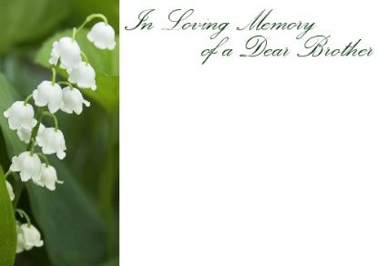Picture of LARGE GREETING CARDS X 12 IN LOVING MEMORY OF A DEAR BROTHER - LILY OF THE VALLEY