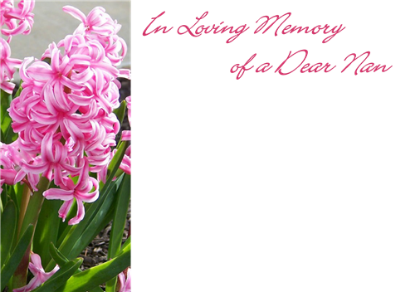 Picture of LARGE GREETING CARDS X 12 IN LOVING MEMORY OF A DEAR NAN - HYACINTH PINK