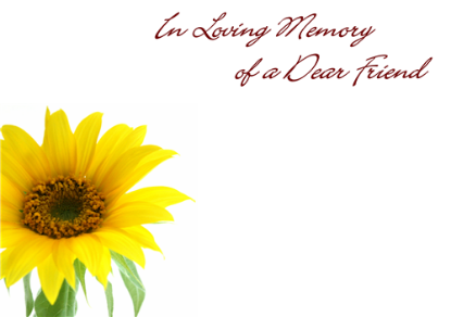 Picture of LARGE GREETING CARDS X 12 IN LOVING MEMORY OF A DEAR FRIEND - SUNFLOWER